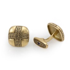 Alex Sepkus C-1 — 18k gold and cabochon sapphire "Ribbon" cufflinks (15.5x15.5mm)