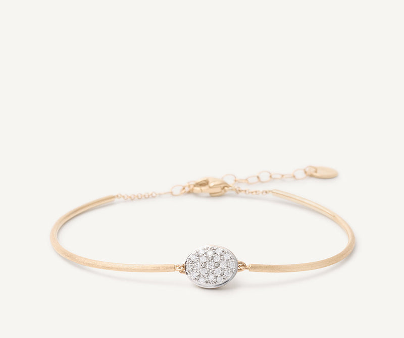 Marco Bicego 18K Yellow Gold Semi-Rigid Bangle with Diamonds at Màti Jewelers Albuquerque