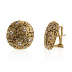 Alex Sepkus E-194D — 18k gold and diamond "Summer Flowers" earrings (18mm diameter)