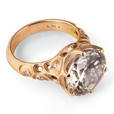 Alex Sepkus R-225RM — 18k rose gold and diamonds "Norma" ring (round center stone 11.8-12.1mm)