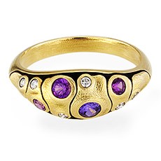 Alex Sepkus R-208S — 18k gold and sapphire "Anna II" ring