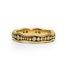 Alex Sepkus R-124 — 18k gold and diamond "Sparkling Stream" band (4.6mm wide)