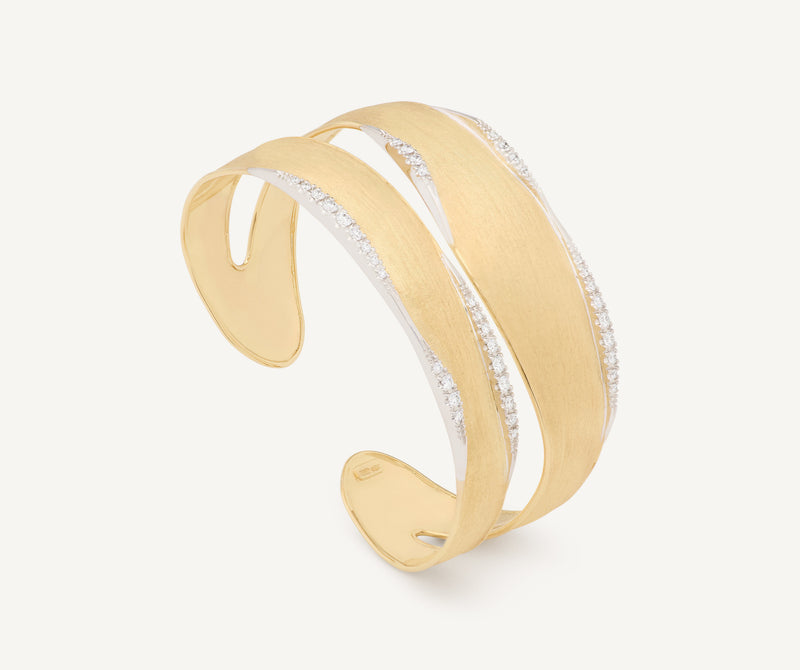 Marco Bicego 18K Yellow Gold Split Cuff with Diamonds at Màti Jewelers Albuquerque