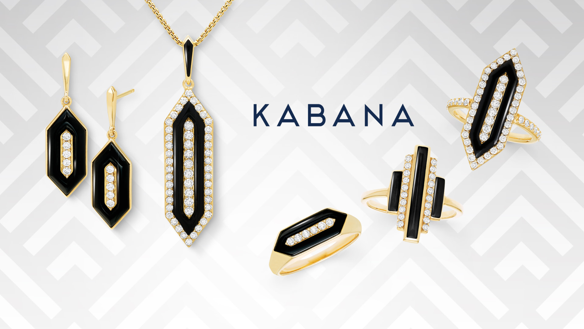 Kabana Deco collection jewelry and Kabana logo