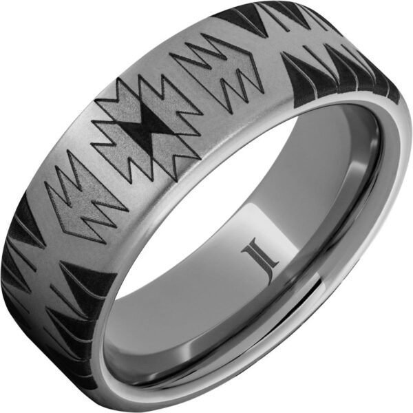 Navajo Blanket Pattern Rugged Tungsten™ Ring, style RMWA007079