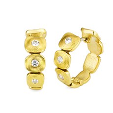 Alex Sepkus E-232D — 18k gold and diamond "Dancing Squares" earrings