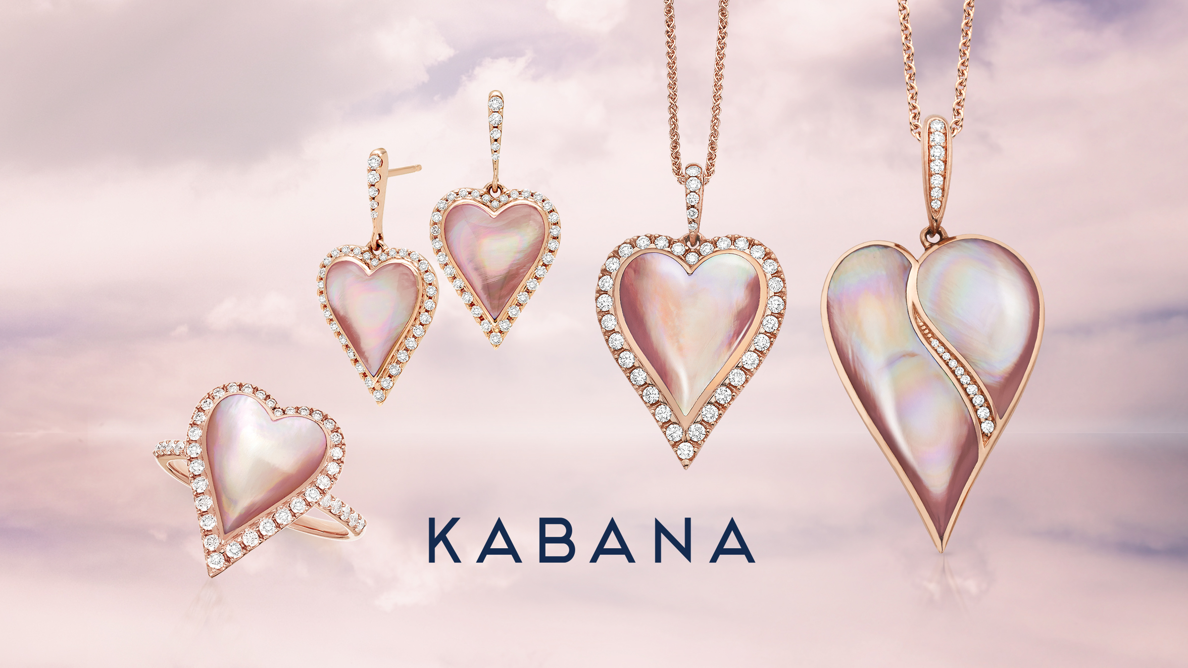 Kabana Hearts collection jewelry and Kabana logo