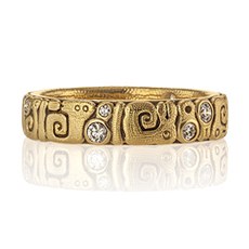 Alex Sepkus R-156D — 18k gold and diamond band (4.5mm wide)
