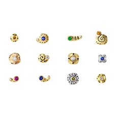 Alex Sepkus ES 1-12 — 18k gold, rose gold or platinum small earrings