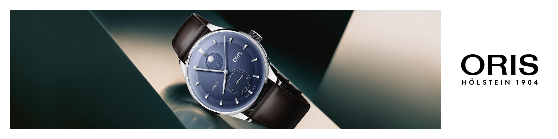 Oris Artelier Complication watch with the Oris Hölstein 1904 logo