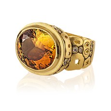 Alex Sepkus R-105 — 18k gold and diamond "Garden" ring (oval center stone 13x16mm)