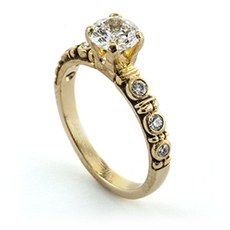 Alex Sepkus R-166 — 18k gold and diamond ring (round center stone 5.5-6.5mm)