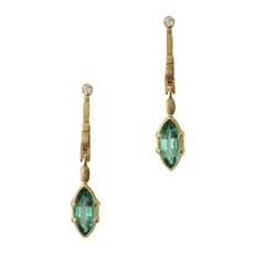 Alex Sepkus E-147MD — 18k gold and diamond "Sticks and Stones" earrings (36mm height)