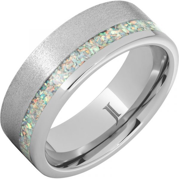 Jewelry Innovations Serinium® Ring with Opal Inlay and Stone Finish at Màti Jewelers Albuquerque