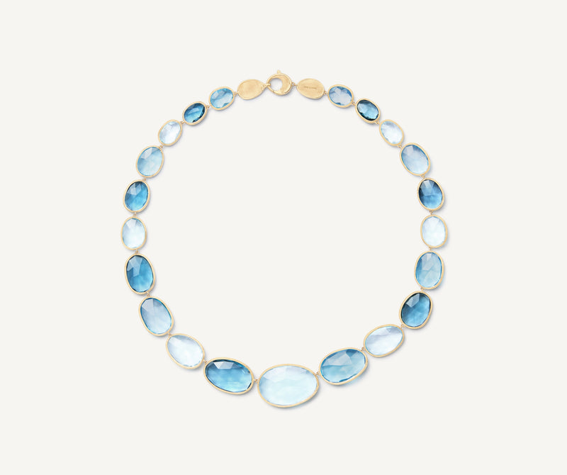 Marco Bicego 18K Yellow Gold Blue Topaz Necklace, 17" at Màti Jewelers Albuquerque