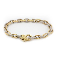 Alex Sepkus B-10P — 18k gold, platinum and diamond "Victorian" chain bracelet (6.5mm wide)
