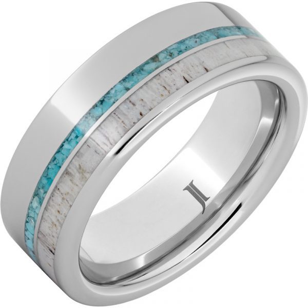 Jewelry Innovations Serinium® Ring with Turquoise and Antler Inlays at Màti Jewelers Albuquerque