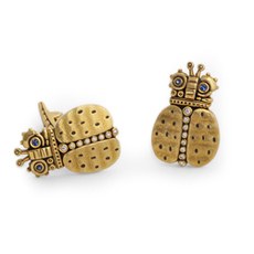 Alex Sepkus C-25 — 18k gold, sapphire and diamond "Skeptical Beetle"cufflinks (13.5x21mm)