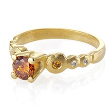 Alex Sepkus R-196DC — 18k gold and natural color diamond "Flora" ring (round center stone 4.8-5.4mm)