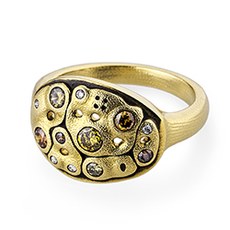 Alex Sepkus R-223DC — 18k gold and natural color diamond "Savoy" ring